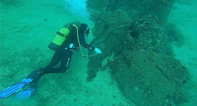 Çanakkale'de 9 yılda denizden 34 bin 620 metrekarelik hayalet ağ çıkarıldı