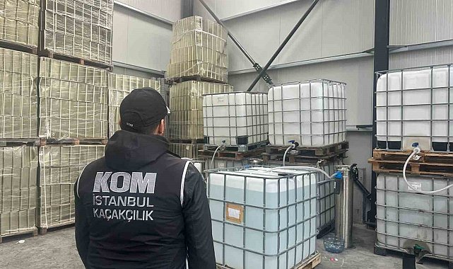 Çatalca'da depoya kaçak etil alkol baskını: 9 gözaltı