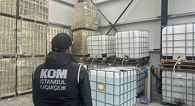 Çatalca'da depoya kaçak etil alkol baskını: 9 gözaltı