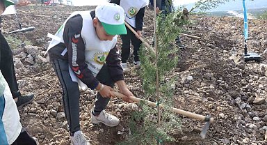 Denizli'de yanan alanlarda binlerce fidan toprakla buluştu