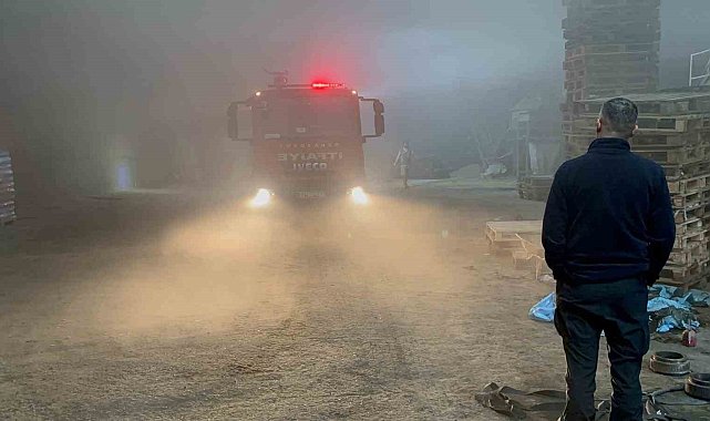 Edirne'de palet fabrikasında yangın