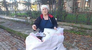 Edirne'de yaşlı kadın, 34 yıldır sonbaharda düşen yaprakları gübreye dönüştürüyor