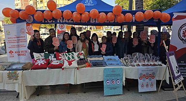 El emeği ürünleriyle 'kadına şiddete' dikkat çektiler