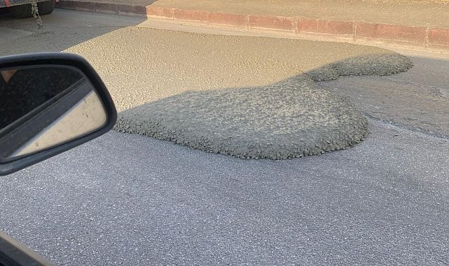 Elazığ'da yola beton döken miksere 668 bin lira ceza kesildi