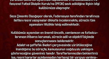 Elazığspor: "Gelişmeler kulübümüz tarafından izlenmekte"