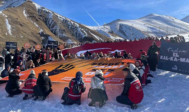 Erzurum'da "Şiddete karşı tek yürek" yürüyüşü düzenlendi