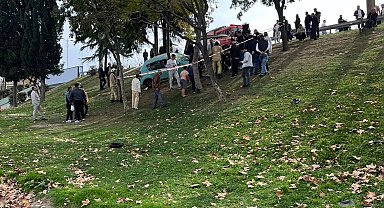 Esenler'de otomobil şarampole yuvarlandı: Sürücü ağır yaralandı