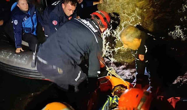 Falezlerden düşen şahıs AFAD ve itfaiye tarafından kurtarıldı