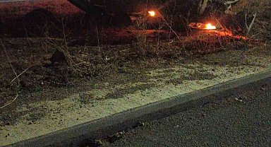 Gümüşhane'de kontrolden çıkan otomobil ters döndü: 1 yaralı