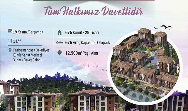 İstanbul Vadi Evleri 1. Kısım 2. Etap Kentsel Dönüşüm Projesi'nin kura çekimi düzenlenecek