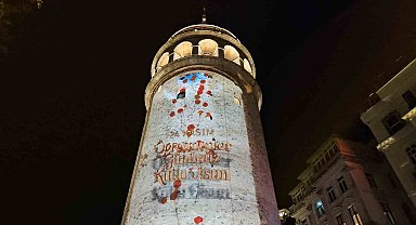 İstanbul'da Öğretmenler Günü Galata Kulesi'ne yansıtılan görsellerle kutlandı