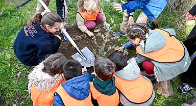 İzmir Bornova'da 200 zeytin fidanı toprakla buluştu