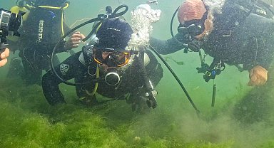 İzmit Körfezi'nde umut veren dalış... Başkan Büyükakın ve uzmanlar canlanan ekosisteme daldı