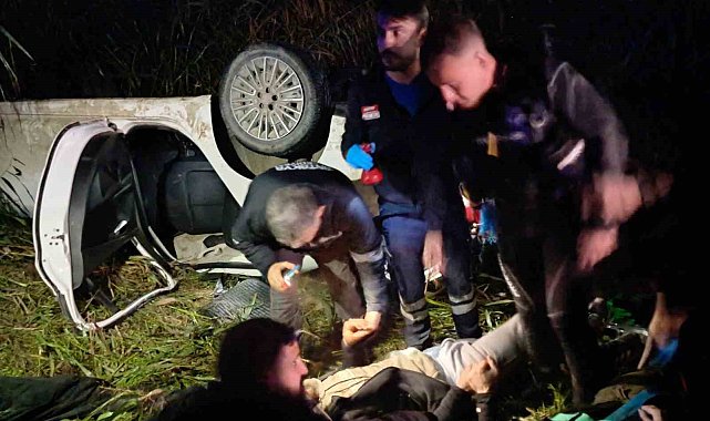 Kaçak göçmen taşıyan otomobil Asi Nehri'ne uçtu: 9 yaralı