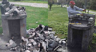 Kamu malına zarar verildi, belediye ekipleri anında müdahale etti