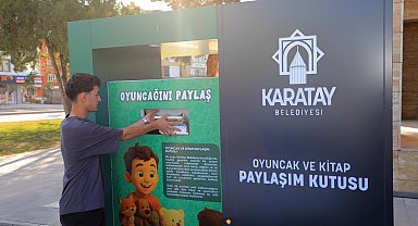 Karatay'da oyuncak ve kitap paylaşım kumbaraları hizmette