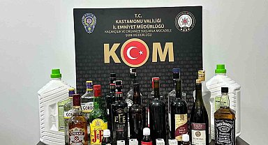 Kastamonu'da 15 şişe el yapımı alkol ele geçirildi