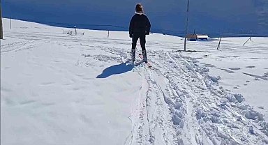 Kayak merkezi olmayan Giresun'da kayak sezonu Eğribel'de açıldı