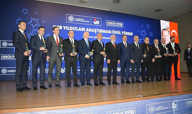 Kayseri OSB Başkanı Yalçın'a Sanayi ve Teknoloji Bakanı Kacır'dan ödül