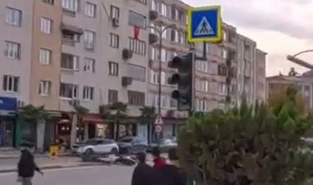 Kaza anı kask kamerasına yansıdı