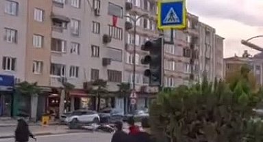 Kaza anı kask kamerasına yansıdı