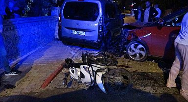 Kazada yaralanan motosikletlinin feryatları mahalleyi inletti