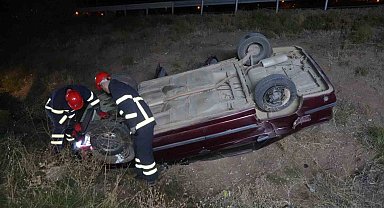 Kırıkkale'de otomobil takla attı: 1 yaralı