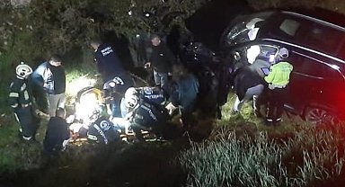 Kontrolden çıkan otomobil uçurumdan aşağıya yuvarlandı