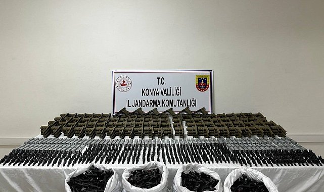 Konya'da çok sayıda silah parçası ele geçirildi