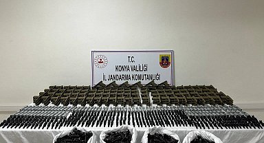 Konya'da çok sayıda silah parçası ele geçirildi