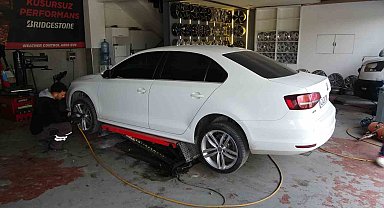 Kütahya'da lastikçilerde yoğunluk