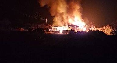 Malatya'da alevlere teslim olan ev küle döndü