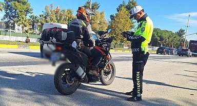 Manisa'da motosiklet denetimlerinde 716 sürücüye ceza