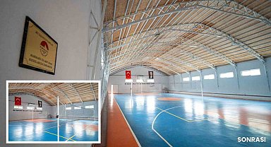 Marmaris Ortaokulu'nun spor salonu yenilendi