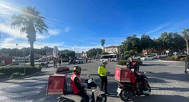 Marmaris'te motorlu kuryeler denetlendi