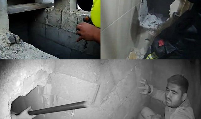 Mersin'de havalandırma boşluğunda nefes kesen kurtarma operasyonu