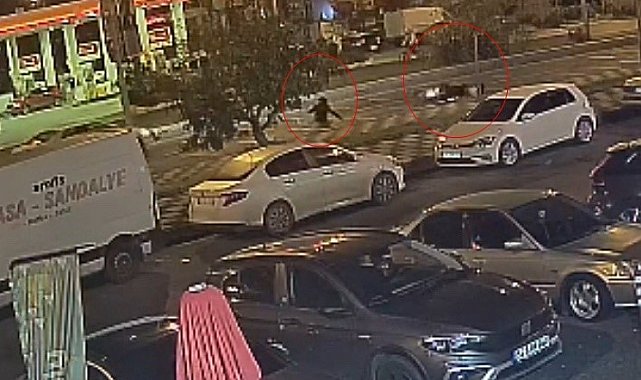 Metrelerce sürüklendi, kazayı yara almadan atlattı: O anlar kamerada