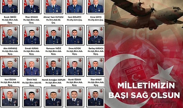 MSB şehitlerimizin kimliklerini paylaştı... Gürcistan-Azerbaycan sınırında düşen askeri uçaktaki 20 askerimiz şehit!