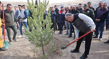 Nevşehir'de 18 bin 500 fidan toprakla buluştu