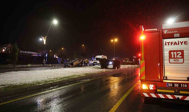 Önce otomobiliyle takla attı, sonra kaza yerinden kaçtı