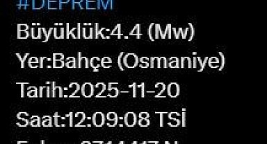 Osmaniye'de 4.4 büyüklüğünde deprem