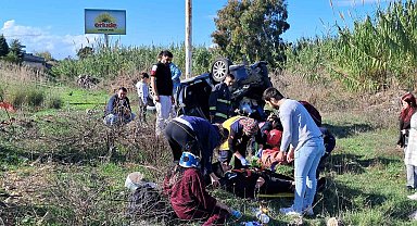 Otomobil şarampole yuvarlandı: 3 yaralı