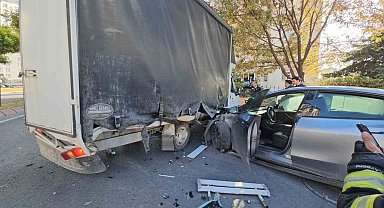 Otomobilini hızını denerken perte çıkardı