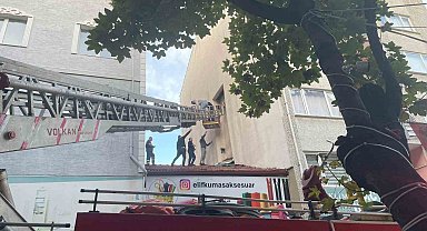 Polisten kaçmaya çalışırken baca boşluğuna sıkıştı