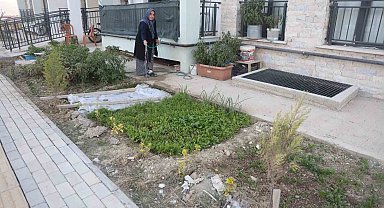 "Kadın eli değen her yer güzelleşir" sözü gerçek oldu: Depremzede kadın yeni yuvasının bahçesini ektiği sebzelerle güzelleştirdi