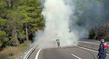 Sakar rampasında araç yangını