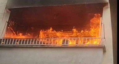 Şanlıurfa'da korkutan yangın: Apartman dairesi alev alev yandı