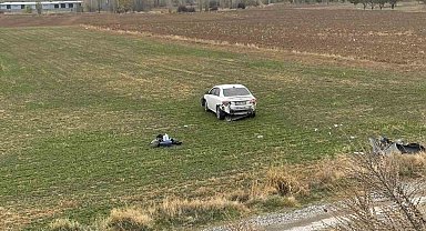 Şarampole giren otomobil sürücüsü yaralandı