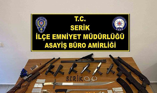 Serik'te silah ve uyuşturucu operasyonu: 16 şüpheli yakalandı