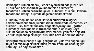Somaspor'dan, PFDK'ya sevk edilen futbolcularıyla ilgili açıklama